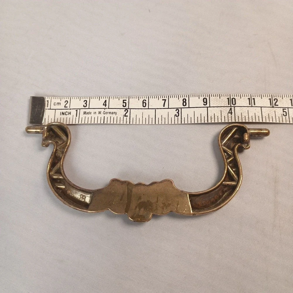 Vintage Lot of 9 Swan Neck Keeler Brass Handle Drawer Bail Pull N10846 MCM 4